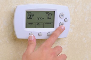 A picture of a programmable thermostat